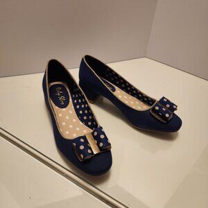 Ruby Shoo Navy Blue Mid-Heels with Bow